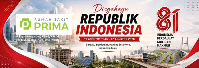 Iklan HUT ke-81 RI RS Prima Ternate